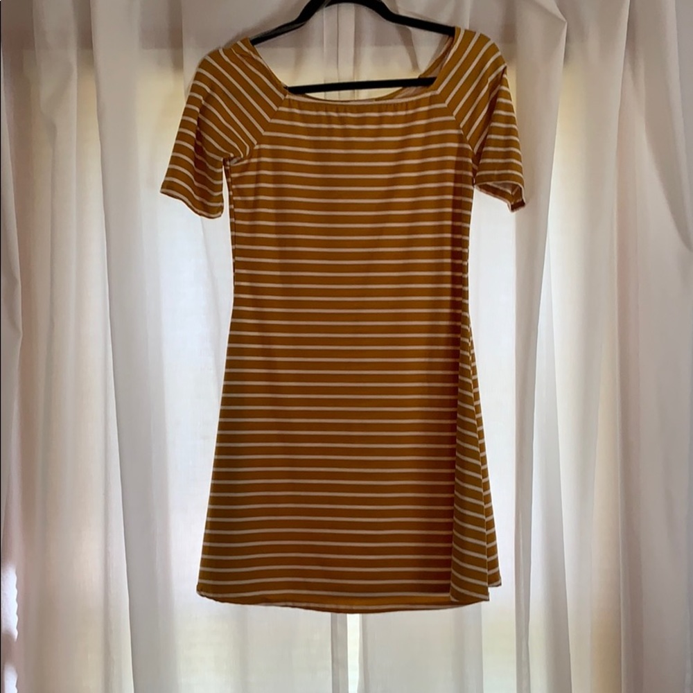 Ces Femme Yellow Striped Skater Dress
